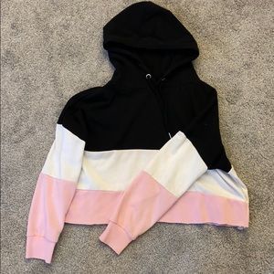 “neopolitan” colored cropped hoodie
